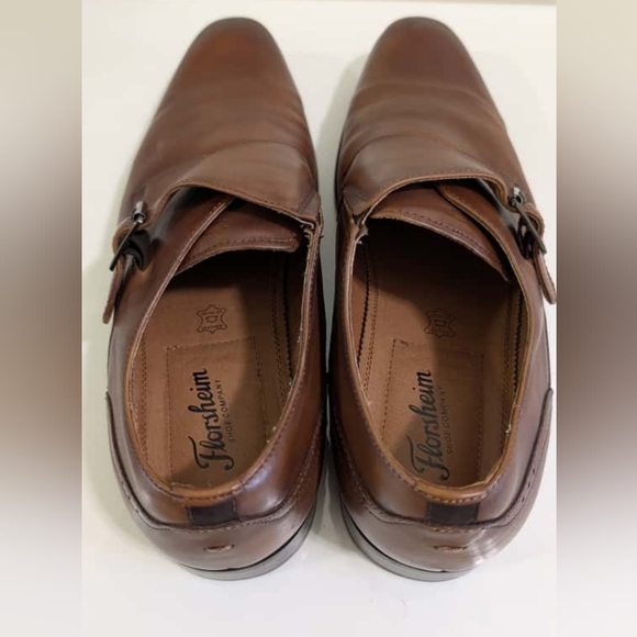 Florsheim Men\'s Brown Leather Monk Strap Shoes, 14M